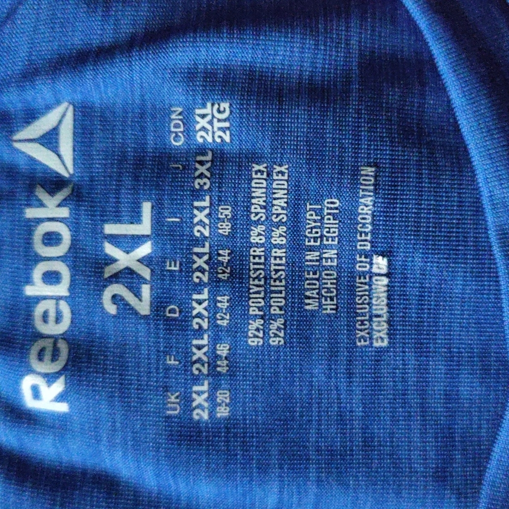 ✨🆕 Reebok men's size 2XL blue t-shirt - Picture 3 of 3
